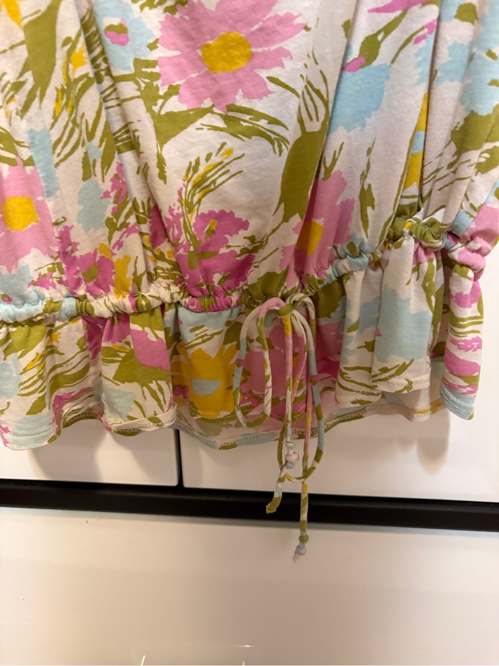 Vintage Anthropologie Porridge Brand Floral Drawstring Camisole in Pastel Colors - Picture 3 of 10